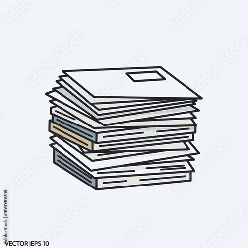 Stack of Disorganized Papers and Documents Illustrating Bureaucracy, Office Clutter, or Administrative Work