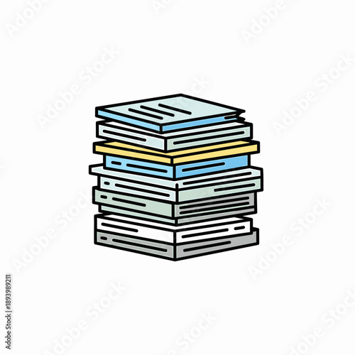 Stack of Colorful Books Illustration for Education, Reading, or Library Themes