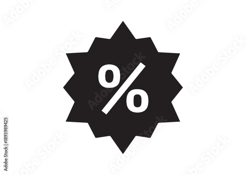 Discount Badge Icon, Editable Solid Vector Illustration