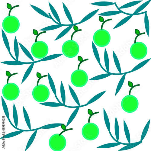 vector set of green olives