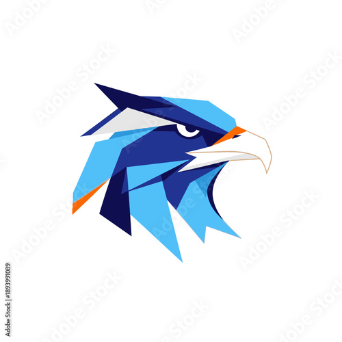 Bold Geometric Eagle Head Logo Design A Striking Avian Symbol of Power