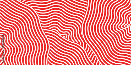 A close up shot of chopsticks lifting white noodles against a red background. abstract vector illustration.