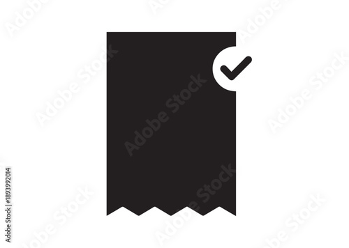Shopping Receipt Icon, Editable Solid Vector Illustration