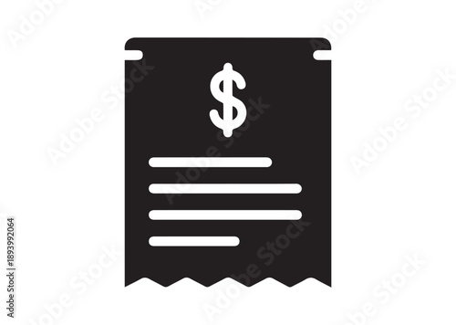 Shopping Receipt Icon, Editable Solid Vector Illustration