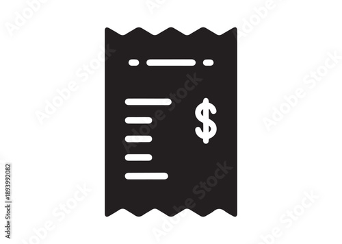 Shopping Receipt Icon, Editable Solid Vector Illustration