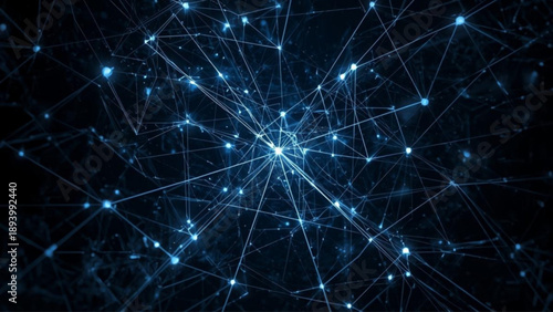 Stunning network visualization with glowing blue connections