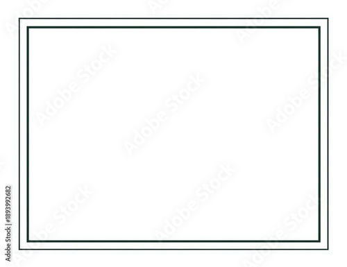 Blank white rectangle with dark green border