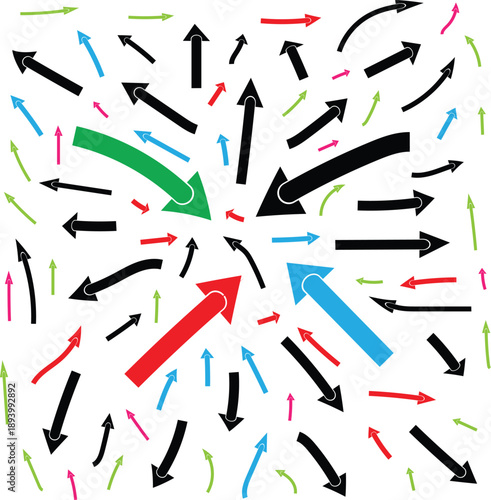 Many arrows pointing in different directions