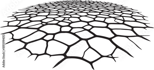 Cracked earth surface with deep fissures and cracks pattern