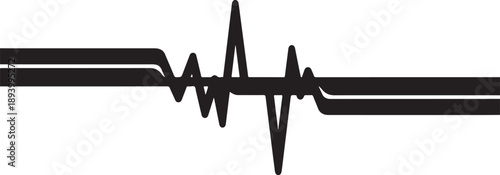 ECG heartbeat line graph on white medical background illustration