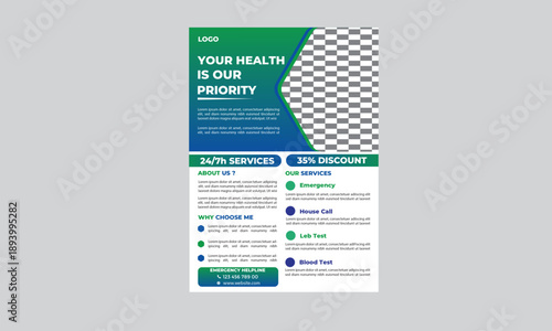 Medical flyer design template 