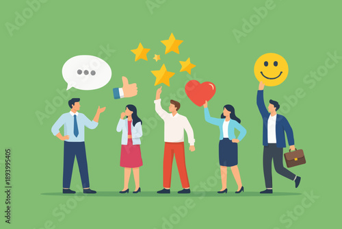 Happy People With Good Reviews