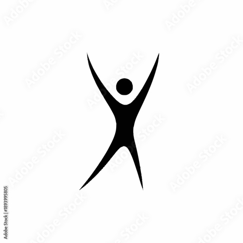 Abstract Human Figure with Arms Raised in Celebration or Freedom.