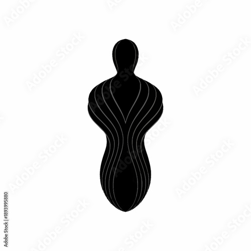 Abstract human silhouette with flowing lines and curves.