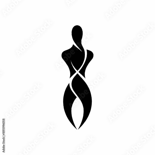 Elegant abstract female silhouette logo design.
