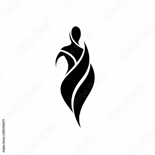 Elegant Abstract Human Figure Silhouette Logo Design.