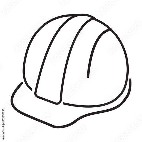 Construction safety helmet icon. Simple outline style. Hard hat, worker cap, protect and safe concept. Thin line vector illustration design isolated on white background. Editable stroke EPS 10.