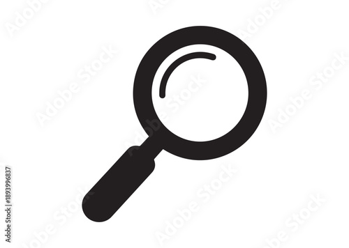 Magnifying Glass Icon, Editable Solid Vector Illustration