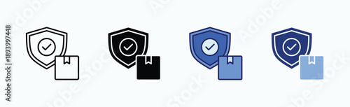 Secure Icon Sheet Multiple Style Collection Isolated Vector