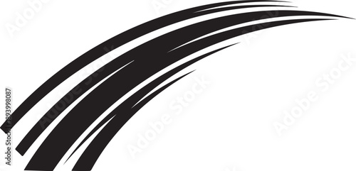 Black curved lines on a white background abstract design