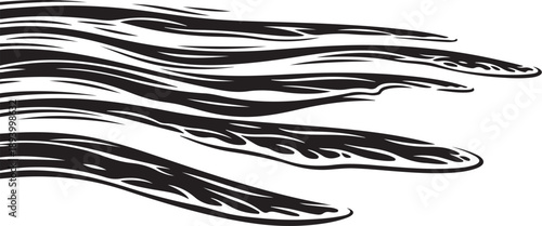 Abstract black wavy lines on white background illustration design