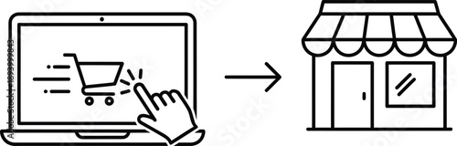 Streamlined Online Purchase to In-Store Pickup Workflow. E-commerce Order Fulfillment at Retail Outlet. Convenient Click and Collect