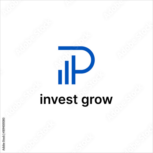 Invest Grow Letter P Logo Vector Icon Modern Finance Business Brand Identity Design
