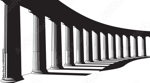 A row of columns in a classical architectural style
