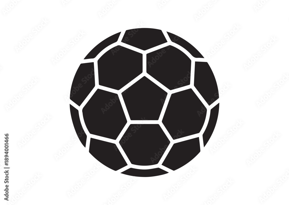 Fototapeta premium Soccer Ball Icon, Editable Solid Vector Illustration