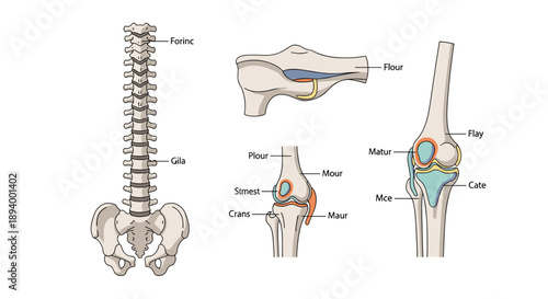 Anatomical diagram of a human knee joint