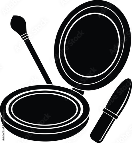 make up brushes and powder