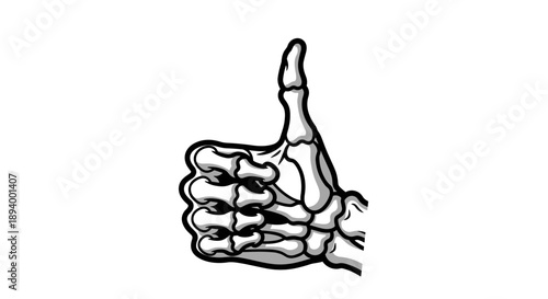 Skeleton Hand Giving Thumbs Up Approval Sign