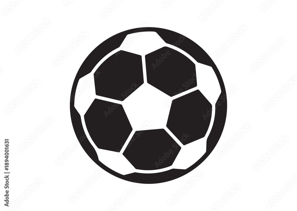 Fototapeta premium Soccer Ball Icon, Editable Solid Vector Illustration