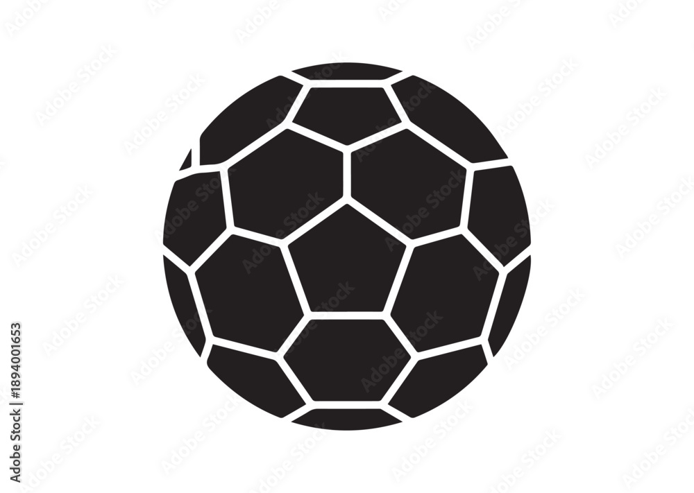 Fototapeta premium Soccer Ball Icon, Editable Solid Vector Illustration
