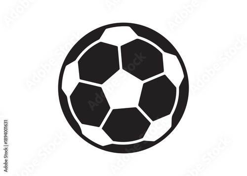 Soccer Ball Icon, Editable Solid Vector Illustration