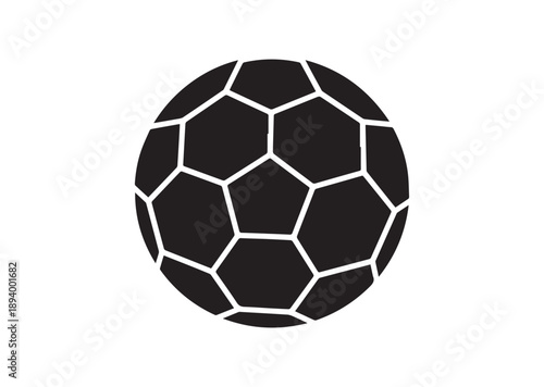 Soccer Ball Icon, Editable Solid Vector Illustration