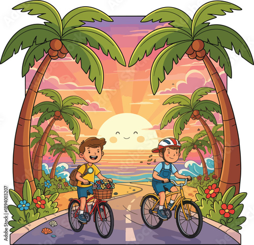 sunset illustration background