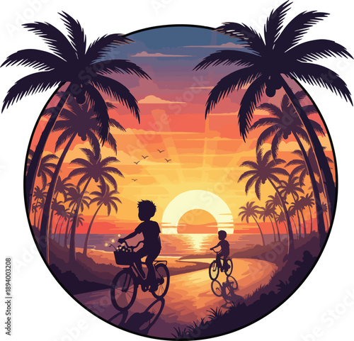 sunset illustration background