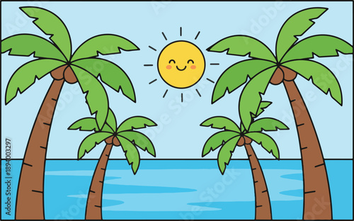 sunset illustration background