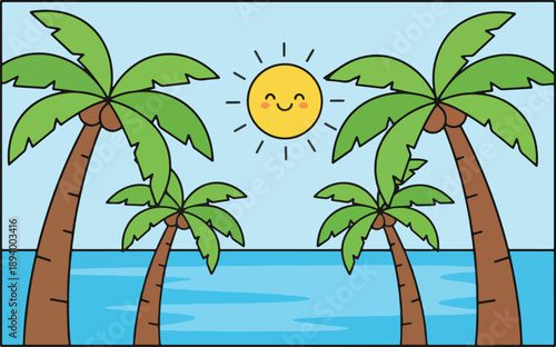 sunset illustration background