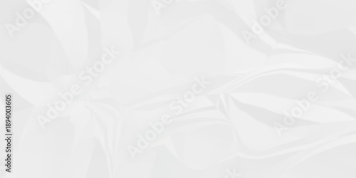 Crumple crushed white paper obsolete rumple craft design. wrinkle ripped creased crumple aged closeup recycled document grunge paper background.