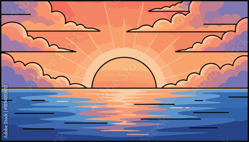 sunset illustration background