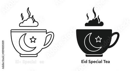 Eid Special Tea Cup Illustration Design