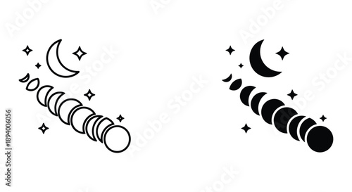 Moon Phase Illustrations - Celestial Art