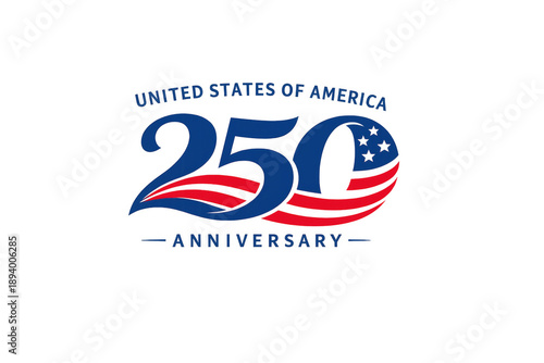 United States of America 250 Anniversary Patriotic Illustration, isolated on transparent background
