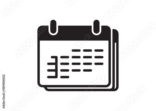 Calendar Icon, Editable Solid Vector Illustration
