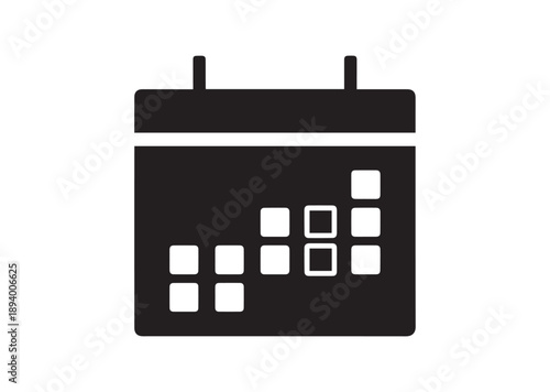 Calendar Icon, Editable Solid Vector Illustration