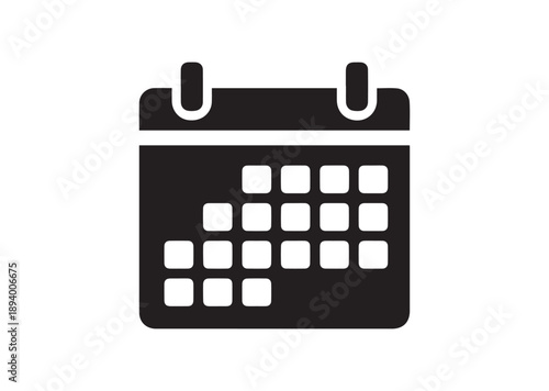 Calendar Icon, Editable Solid Vector Illustration