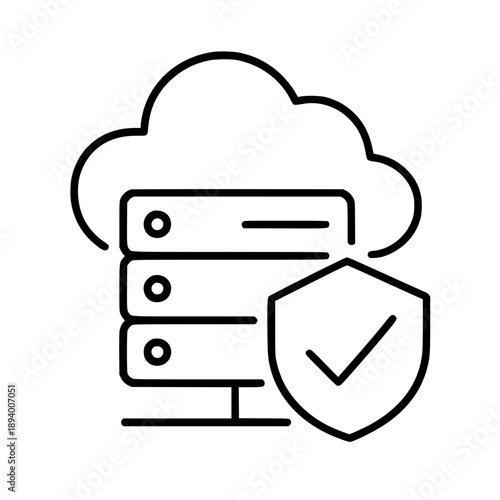 Cloud server security icon