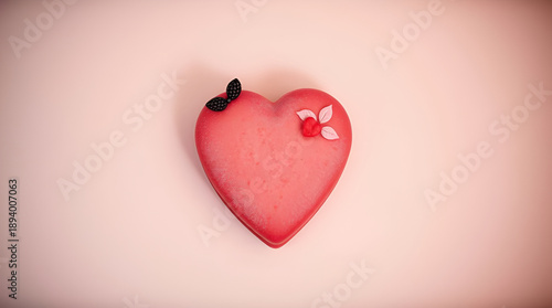 Minimal red heart symbol placed on a soft light red background